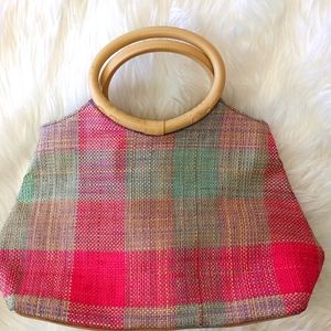 Multi- Color Straw Tote Bag